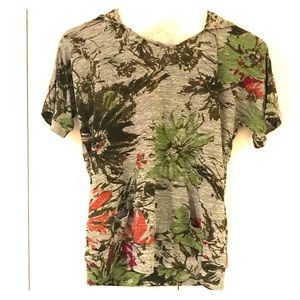 Short Sleeve Christopher and Banks Floral Hoodie